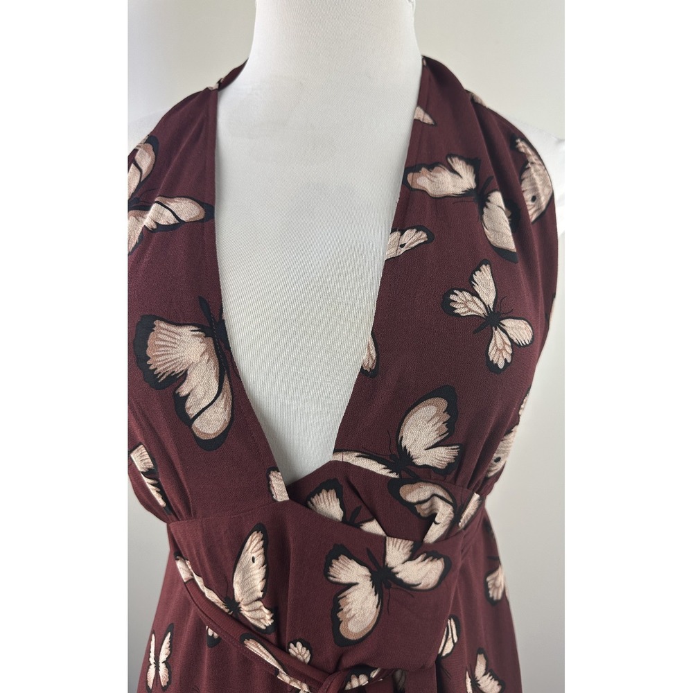 Reformation Johnson Dress Wrap Halter Tie Butterfly Large Wedding Guest Romantic - Picture 4 of 16